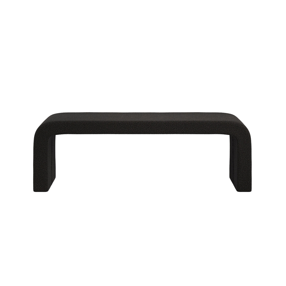 Ren Black Boucle Curved Bench